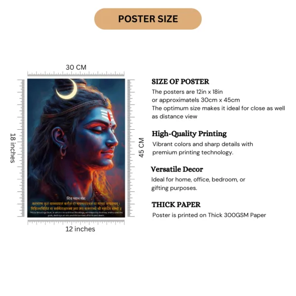 Lord Shiva Poster – Divine Energy for Your Space |8K| Premium Glossy - Image 2