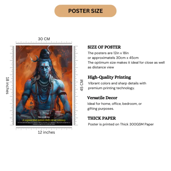The Shiva शिव गायत्री मंत्र Poster |8K| Premium Glossy - Image 2