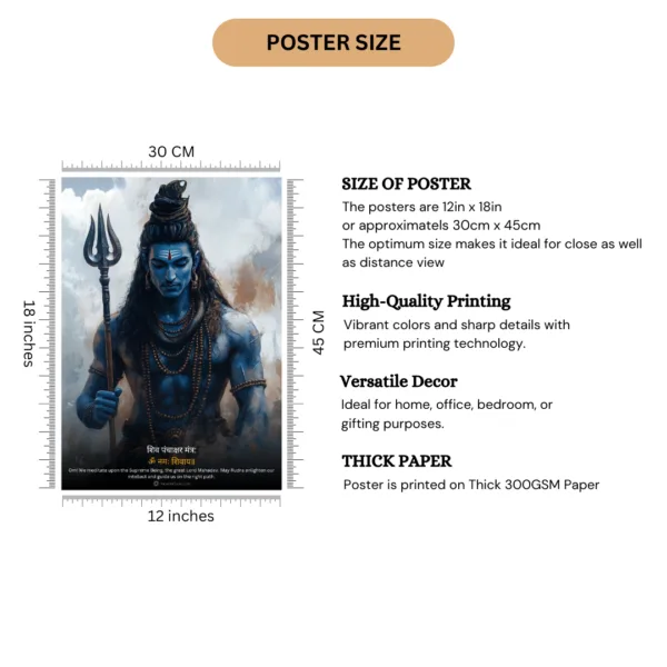 The Shiva पंचाक्षर मंत्र Poster |8K| Premium Glossy - Image 2