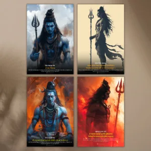 Lord Shiva Poster (Pack of 4) |8K| Premium Glossy
