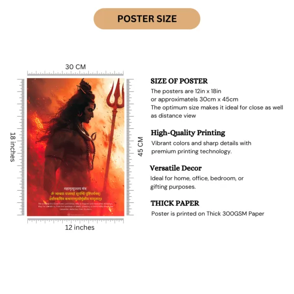 The Shiva "महामृत्युञ्जय मंत्र" Poster |8K| Premium Glossy - Image 2