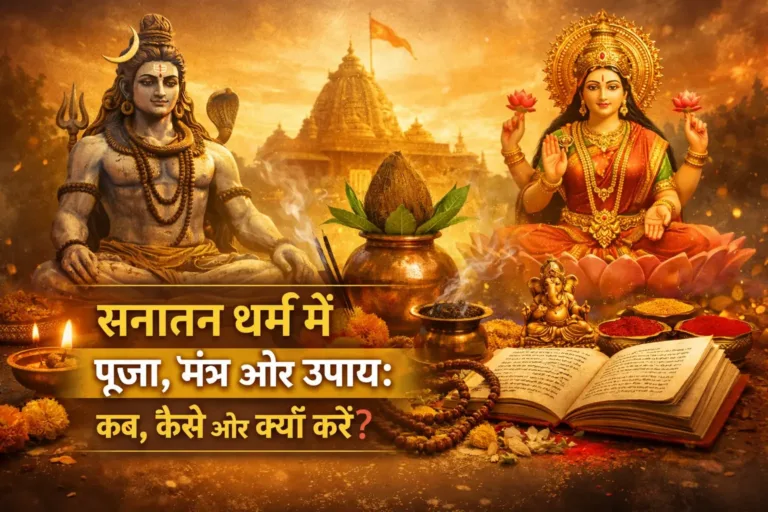 सनातन धर्म में पूजा, मंत्र और उपाय: कब, कैसे और क्यों करें? 1 sanatan dharma puja mantra upay complete guide